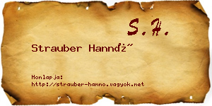Strauber Hannó névjegykártya